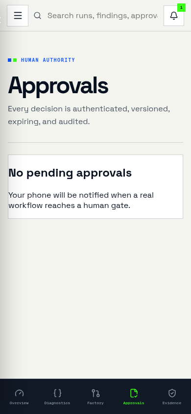 Mobile NURPAM Forge approval interface